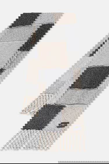 Tørklæde GANNI Knitted Wool Cotton Bubble Patchwork Scarf Flerfarvet | A6662, 0