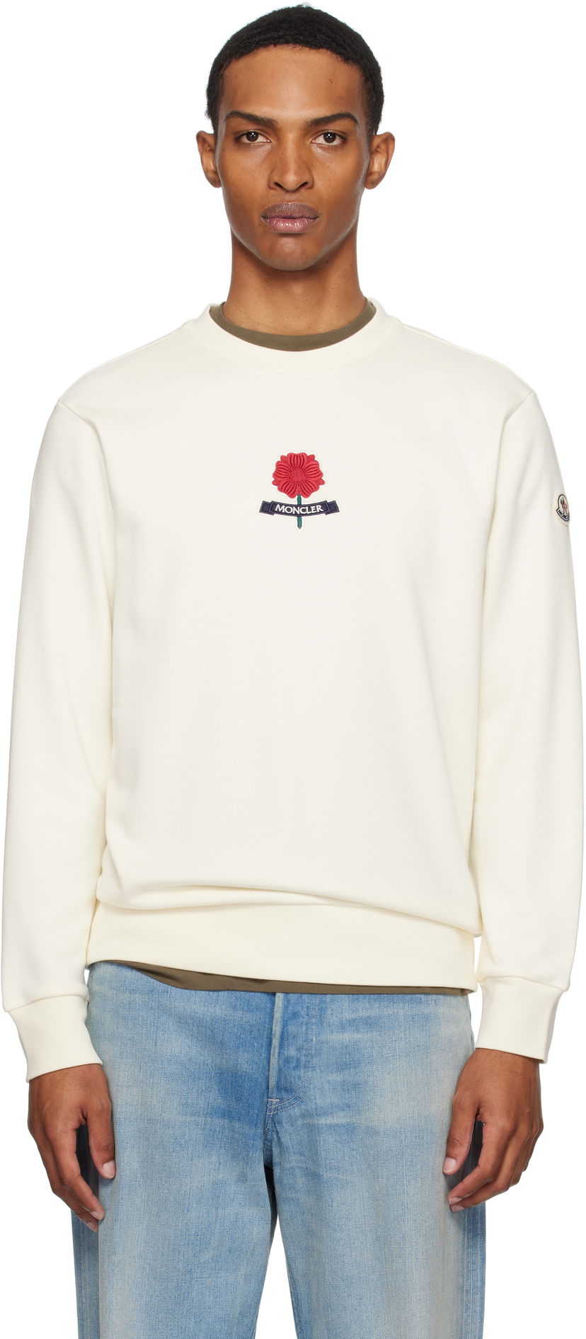 Sweatshirt Moncler Moncler Archivio Sweatshirt Hvid | K20918G0003689B3P