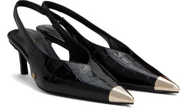 Sneakers og sko Anine Bing Croc-Embossed Slingback Pumps Sort | A-14-10397-010, 3