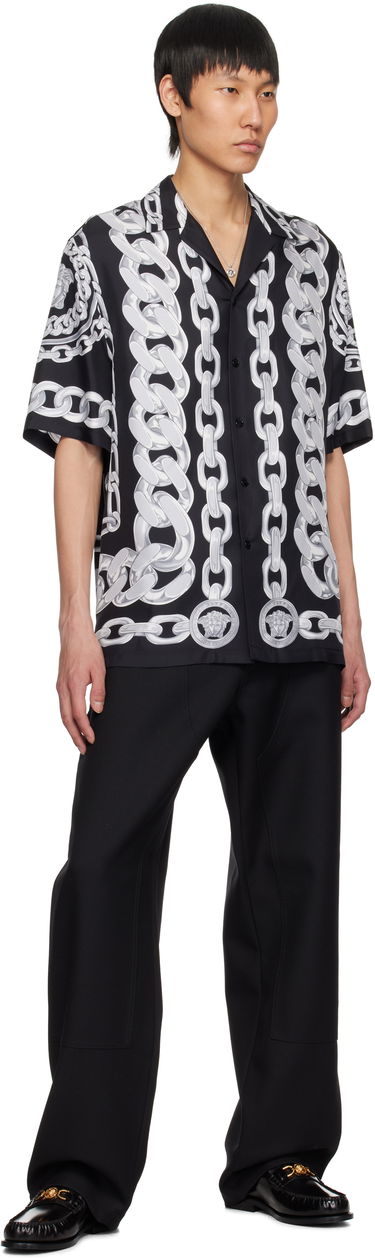 Skjorte Versace Versace Medusa Chains Silk Shirt Sort | 1003926_1A13397, 3