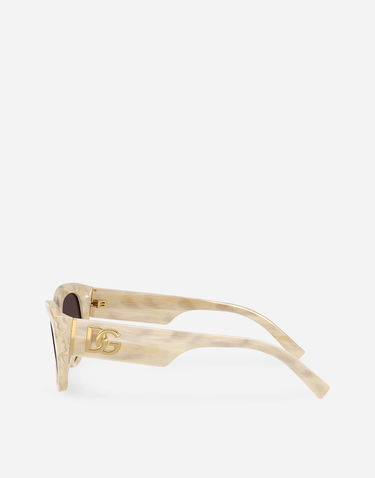 Solbriller Dolce & Gabbana Dg Crossed Striped Cat-Eye New Arrivals Beige | VG4514VP48G9V000, 3