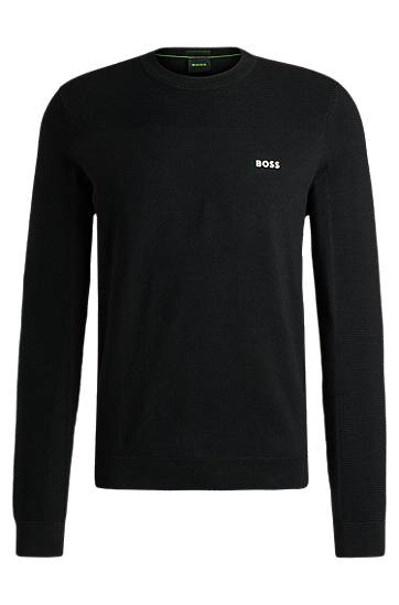 Sweater BOSS BOSS Crew-Neck Dry-Flex Sweater Sort | 50498559, 0