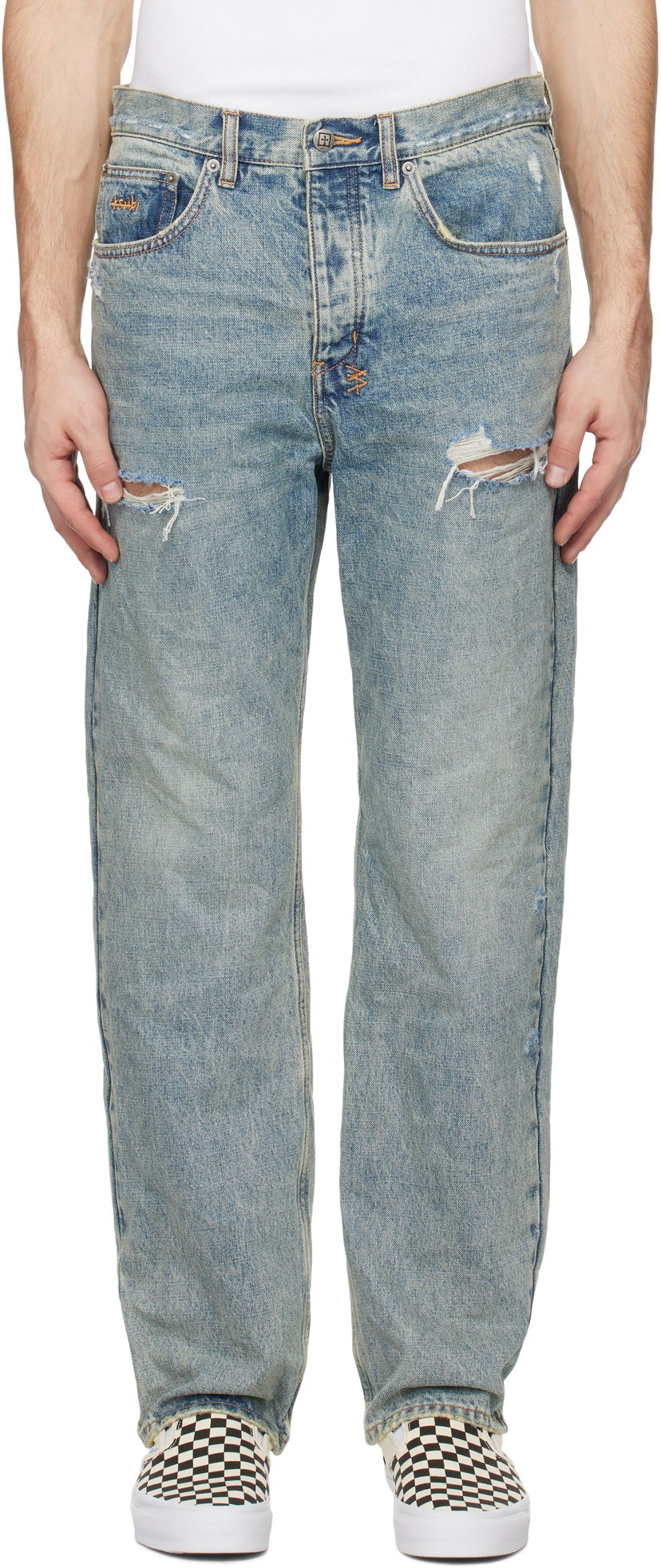 Jeans Ksubi Ksubi Anti K Stage Dive Trashed Jeans Blå | MPS25DJ030