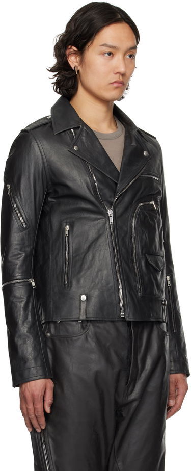 Jakke Rick Owens Rick Owens Hollywood Bauhaus Stooges Leather Jacket Sort | RU01E5765 LTP, 1