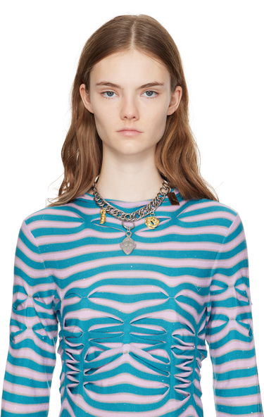 Halskæde Chopova Lowena Chopova Lowena Triple Curl Charm Necklace Metalisk | 6587, 1