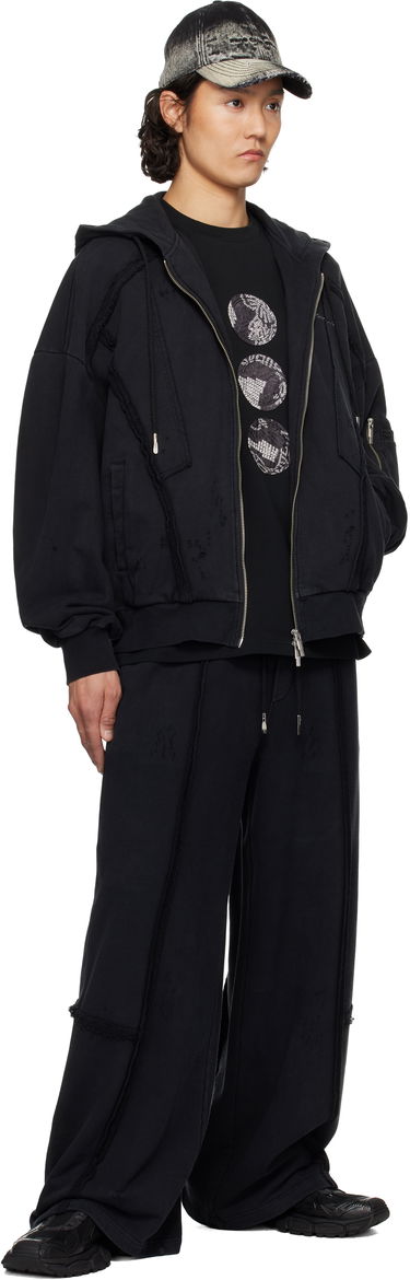 Sweatshirt Feng Chen Wang Feng Chen Wang Deconstruction Zip-Up Hoodie Sort | FUS19HD01, 3