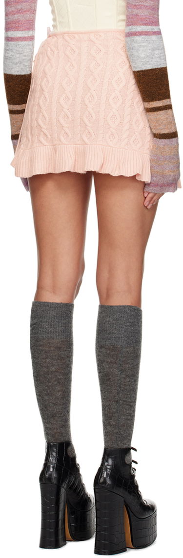 Nederdel GUIZIO Guizio Gemma Knit Wrap Miniskirt Lyserød | F23614S004, 2
