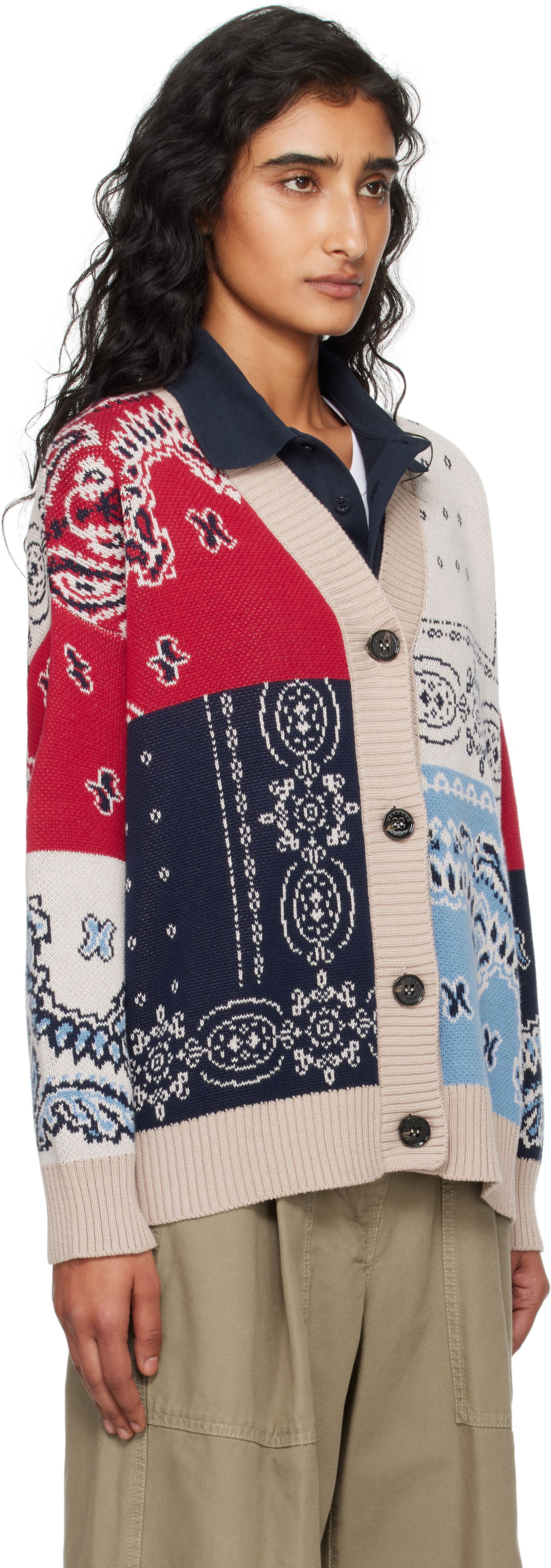 Sweater Max Mara Weekend Max Mara Baobab Patchwork Cardigan Flerfarvet | 2525346051600, 1