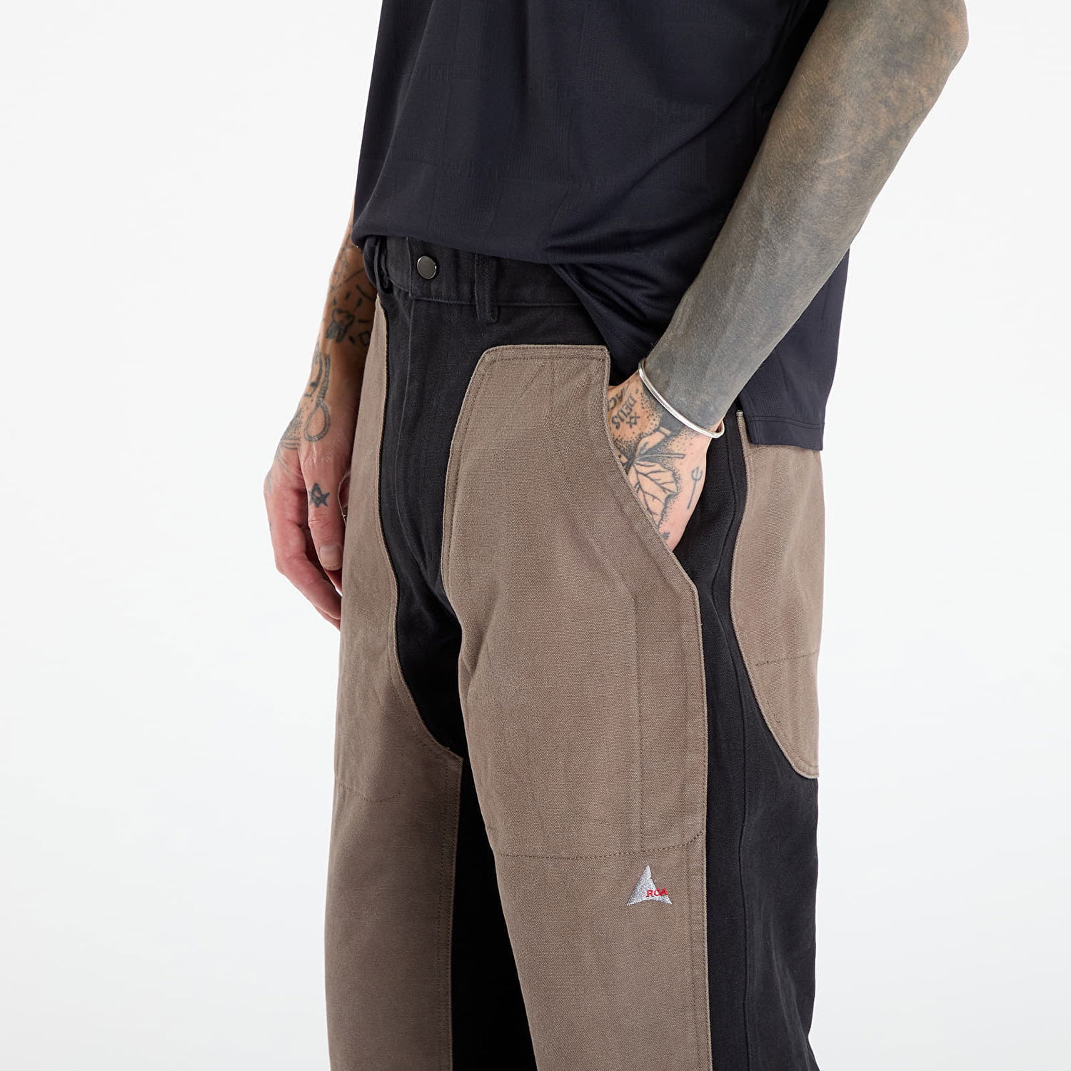 Bukser ROA Fomes Double Knee Washed Canvas Pant Brun | RBMW0526FA346 BLK0028, 1