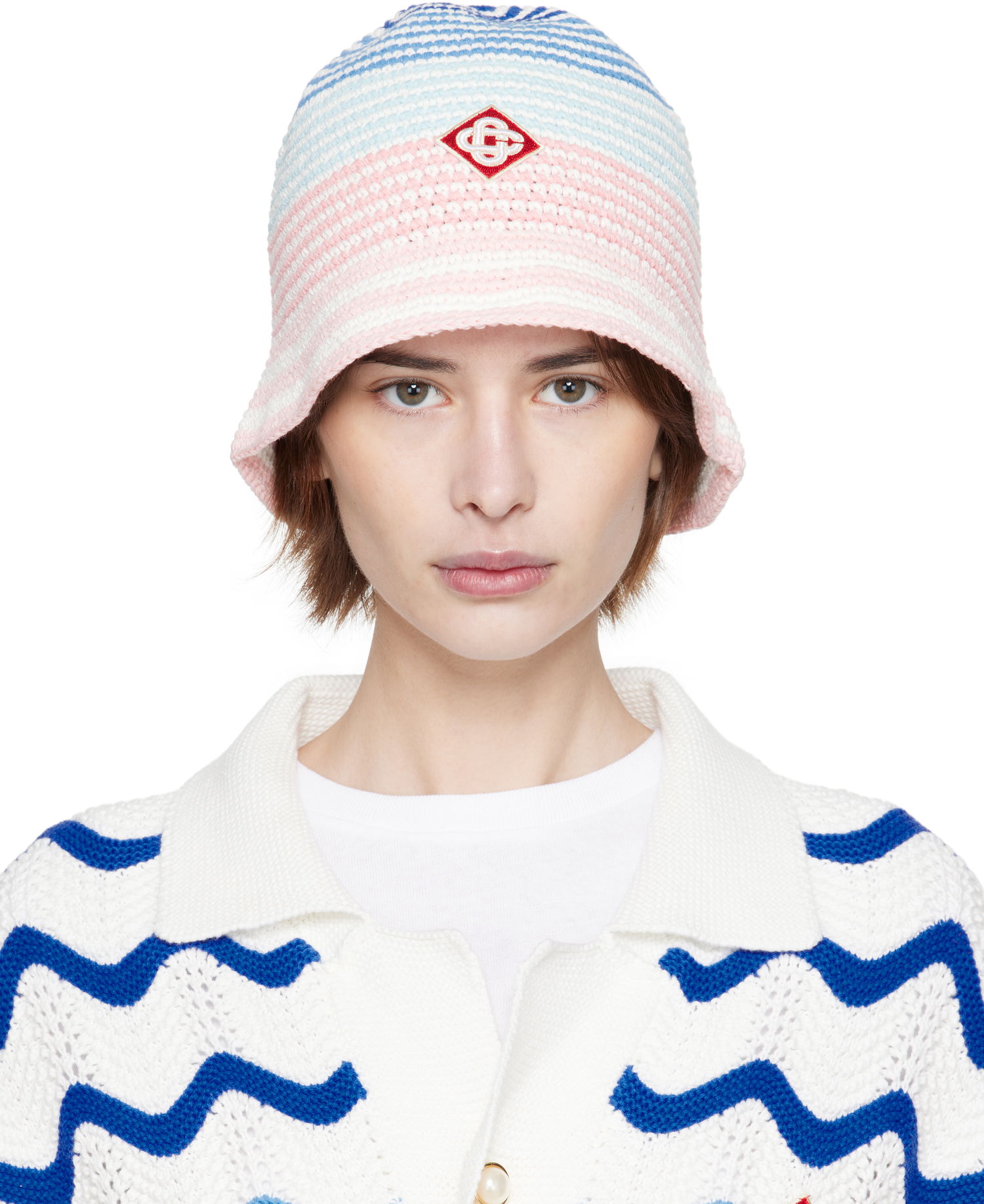 Hat Casablanca Casablanca Gradient Crochet Bucket Hat Flerfarvet | APS25-HAT-077-01, 0