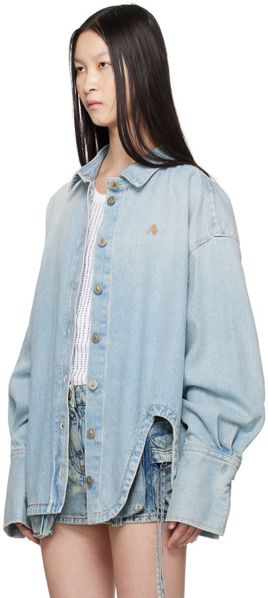Skjorte The Attico Attico Oversized Denim Shirt Blå | 247WCB68 D049, 3