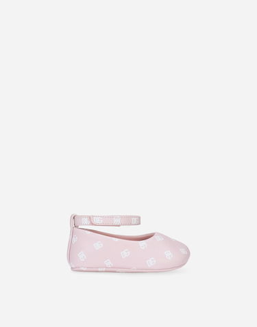 Sneakers og sko Dolce & Gabbana Nappa Leather Newborn Ballet Flats With Dg-logo Print Lyserød | DK0065AS690HFUTW, 0