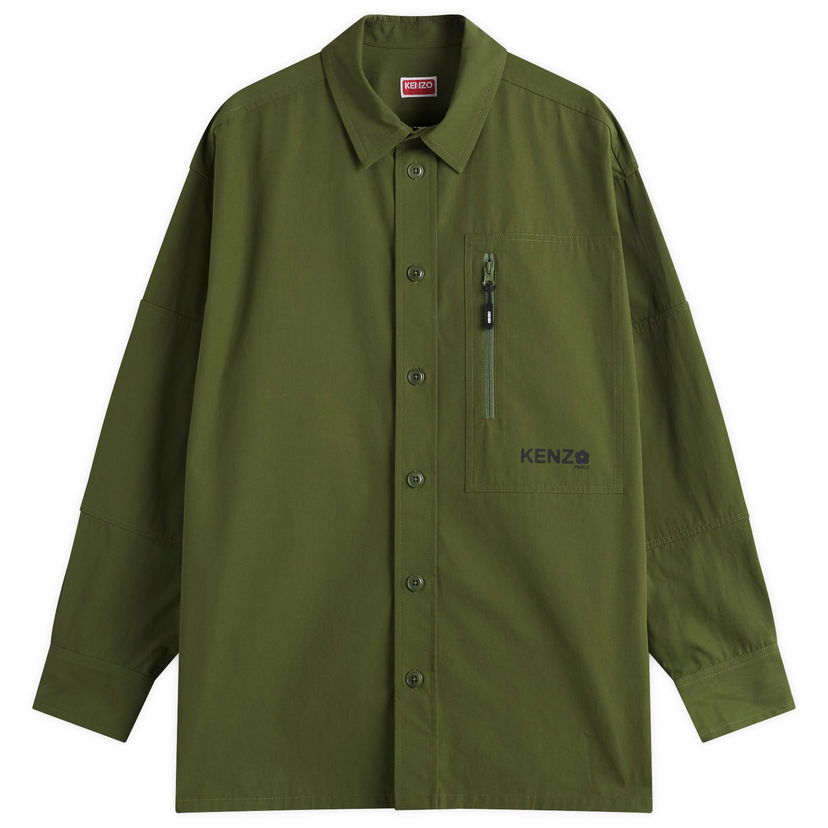 Skjorte KENZO Kenzo Boke Flower 2.0 Technical Oversized Shirt, Size Large Grøn | FF55CH5049LP-50