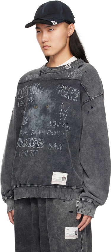 Sweater Maison MIHARA YASUHIRO Maison MIHARA YASUHIRO Distressed Graphic Print Sweatshirt Grå | A13PO552, 3