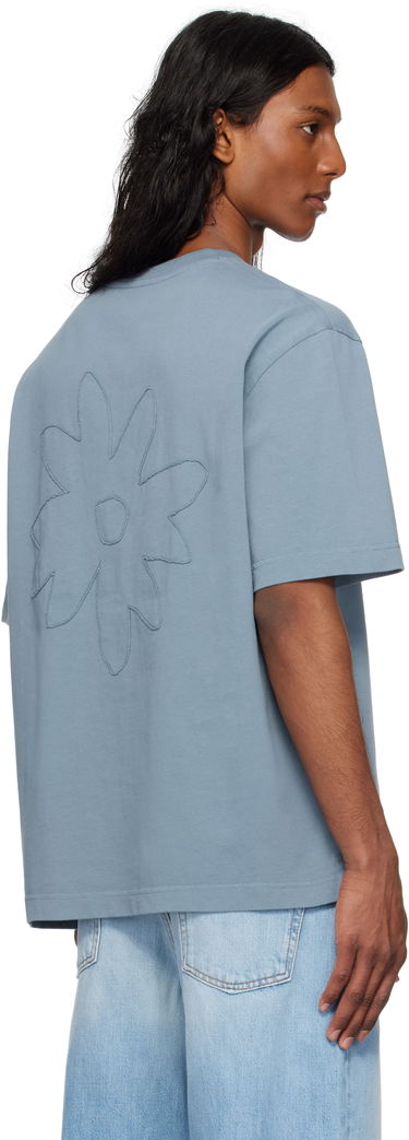 T-shirt MAISON KITSUNÉ Maison Kitsuné Crafted Daisy Oversize T-Shirt Blå | OM00124KJ7020, 2