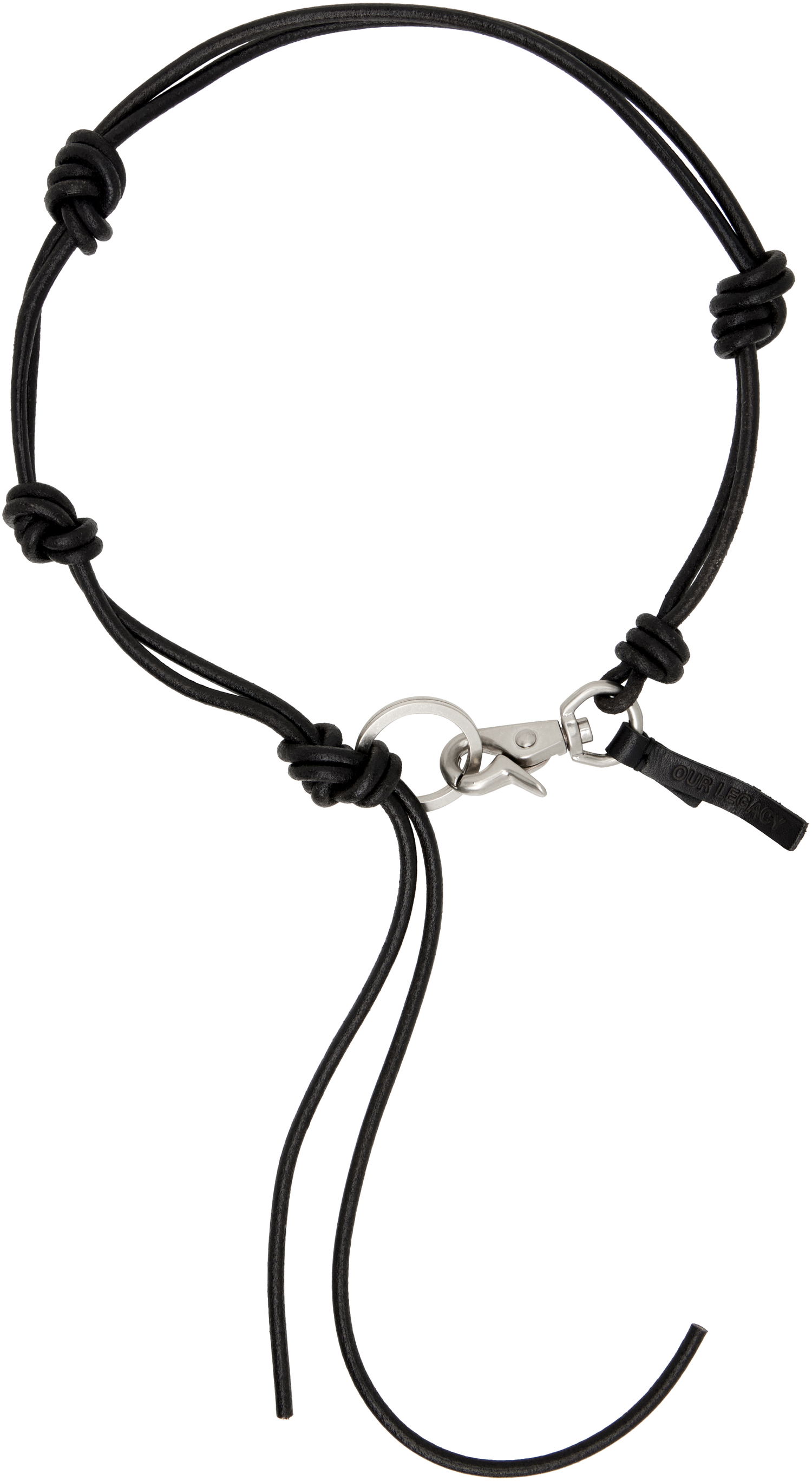 Halskæde OUR LEGACY OUR LEGACY Ladon Knotted Cord Necklace with Carabiner Clasp Sort | A4258UB, 0