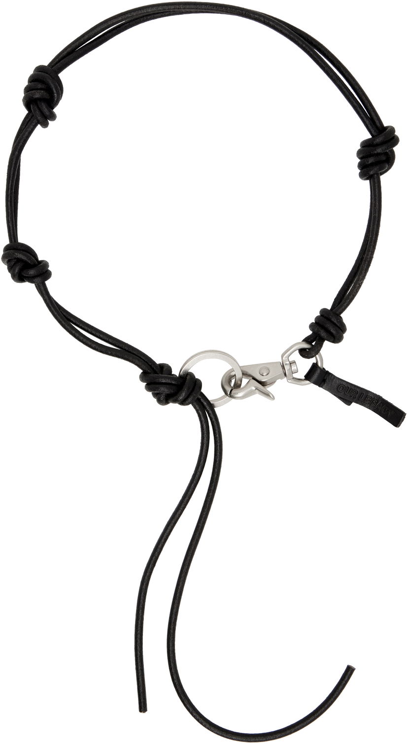 Halskæde OUR LEGACY OUR LEGACY Ladon Knotted Cord Necklace with Carabiner Clasp Sort | A4258UB