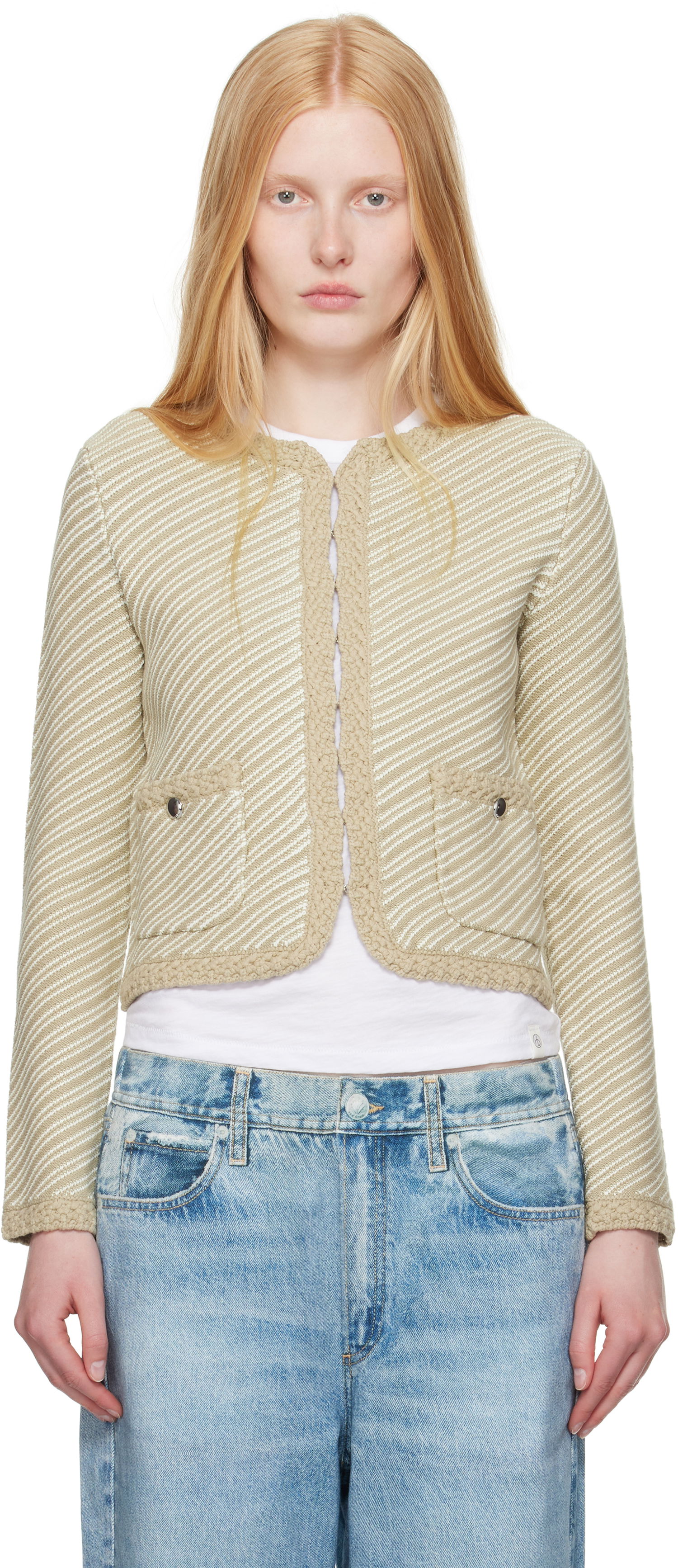Sweater rag & bone Rag & Bone Claire Knit Cardigan Beige | WAS25P026SD26, 0