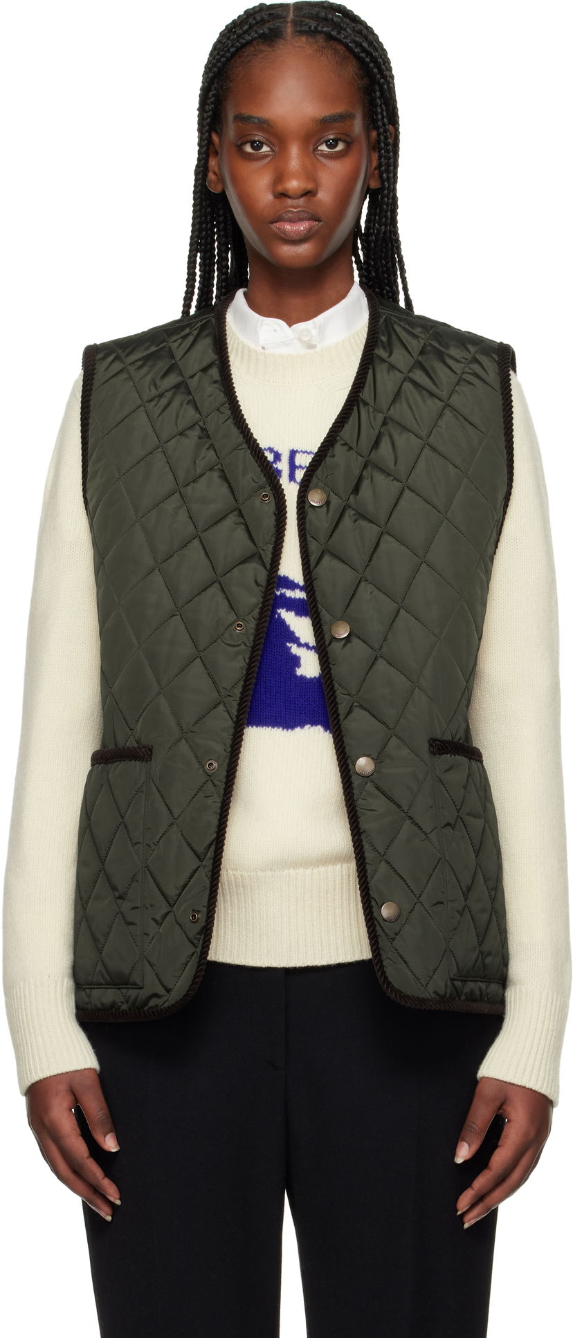 Vest Burberry Burberry Quilted Vest Grøn | 8108400