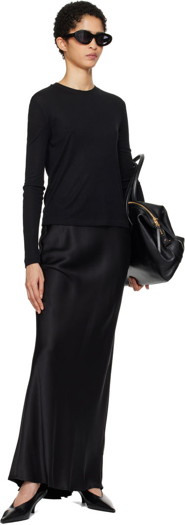 Nederdel Anine Bing Black Silk Maxi Skirt Sort | A-04-2320-000, 3