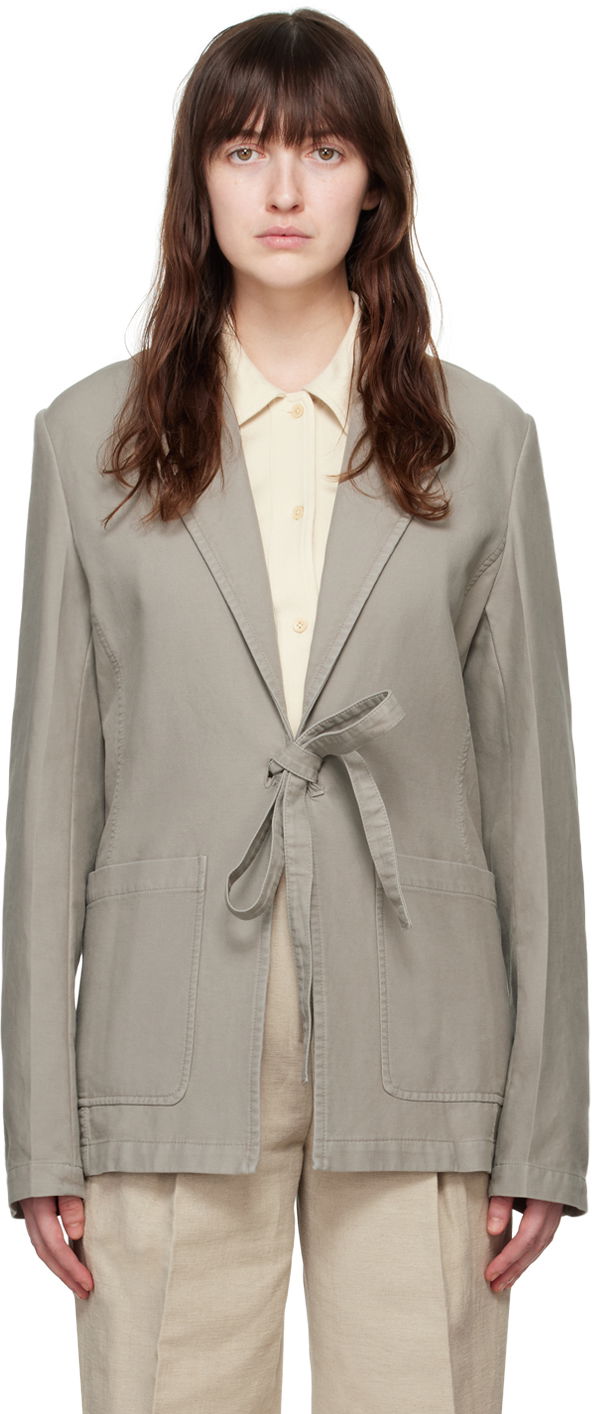 Jakke TOTEME Tie-Front Blazer Grøn | 243-WRZ0042-FB0189