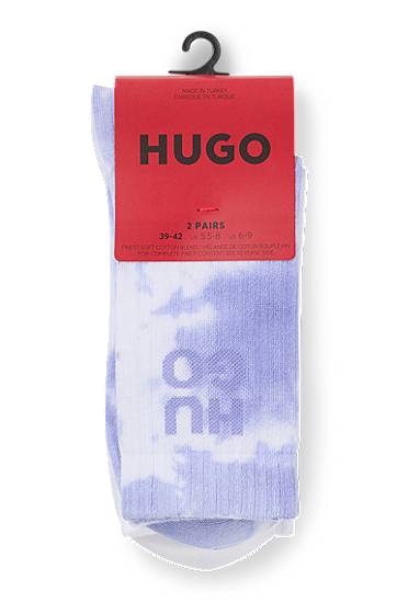 Sokker BOSS Two-Pack of Ribbed Short Socks with Stacked HUGO Logos Lilla | 50537570, 1
