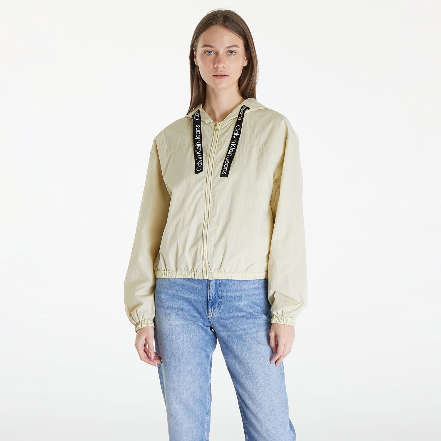Vindjakke CALVIN KLEIN Jeans Logo Drawstring Windbreaker Green Haze Grøn | J20J223353 LFU, 0