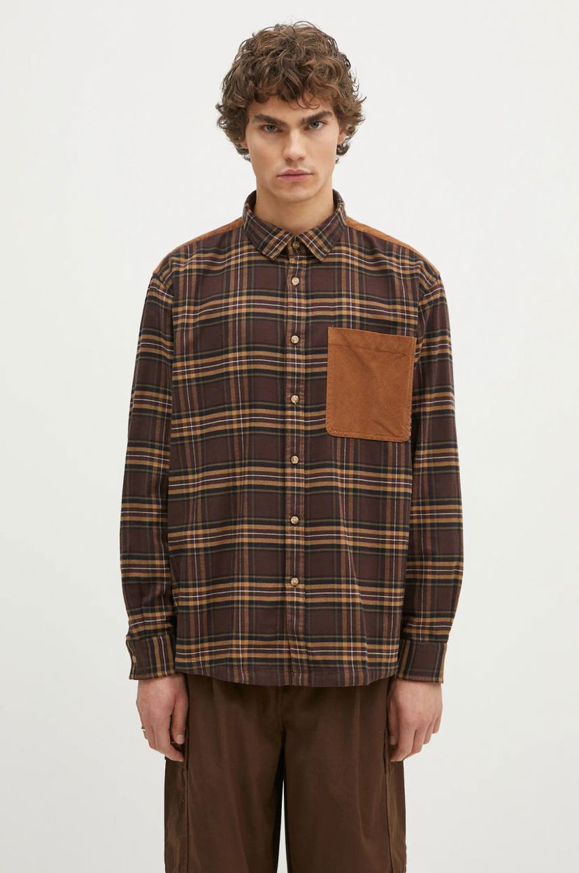 Skjorte Barbour Barbour Wolfwood OS Checked Shirt, Regular Fit Brun | MSH5508
