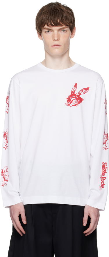 T-shirt Simone Rocha Simone Rocha Tortoise & Hare Graphic Long Sleeve T-Shirt Hvid | 5194P51-M 0569, 0