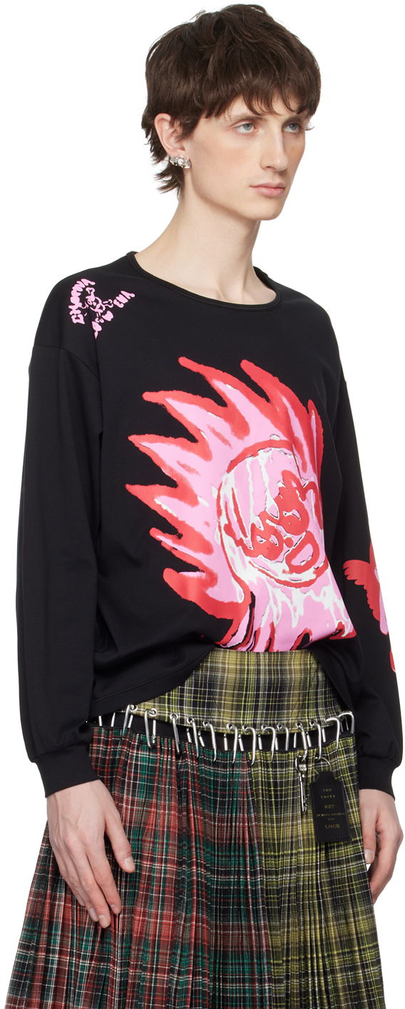 T-shirt Chopova Lowena Flame Print Long Sleeve T-Shirt Sort | 2233, 1
