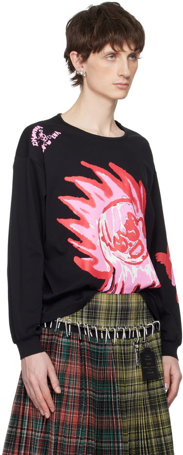 T-shirt Chopova Lowena Flame Print Long Sleeve T-Shirt Sort | 2233, 1