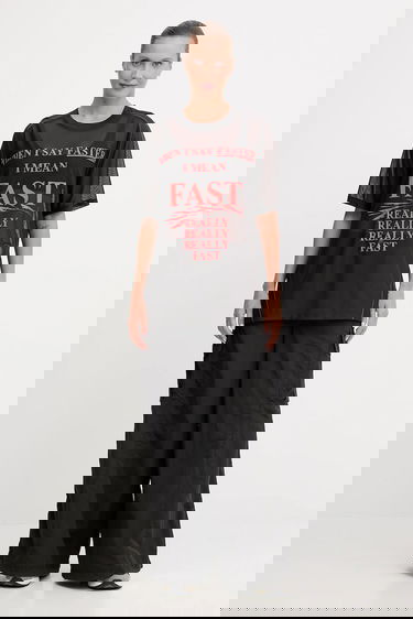 Cargo bukser Puma High-Waisted Wide-Leg Cargo Pants Sort | 632507, 1