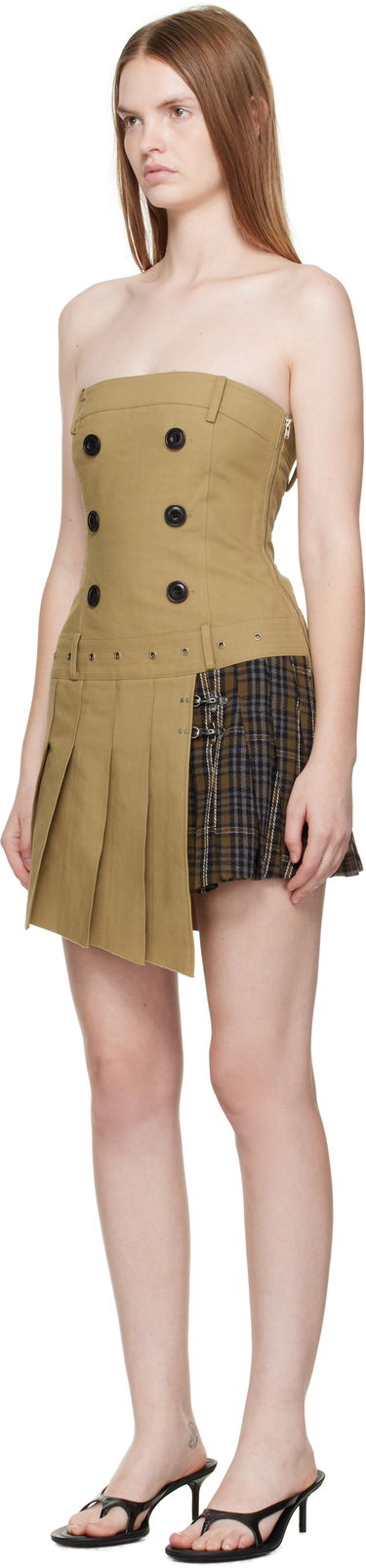 Kjole Andersson Bell Andersson Bell Double-Breasted Pleated Minidress Beige | atb1366w, 3