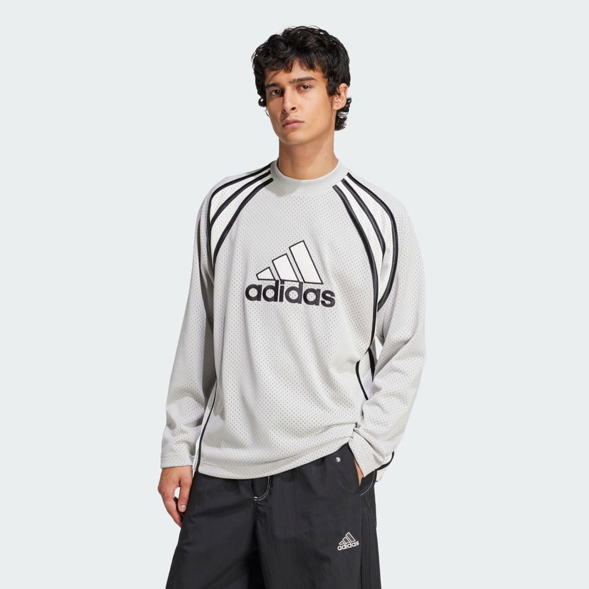 Sweater adidas Performance Mesh Long Sleeve Warm Up Top Grå | JD5375