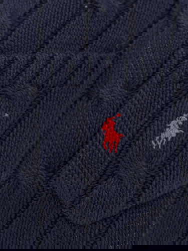 Sweater Polo by Ralph Lauren Women's Cable Knit Short Sleeve Sweater with Pocket by Polo Ralph Lauren Mørkeblå | 211895379010, 2