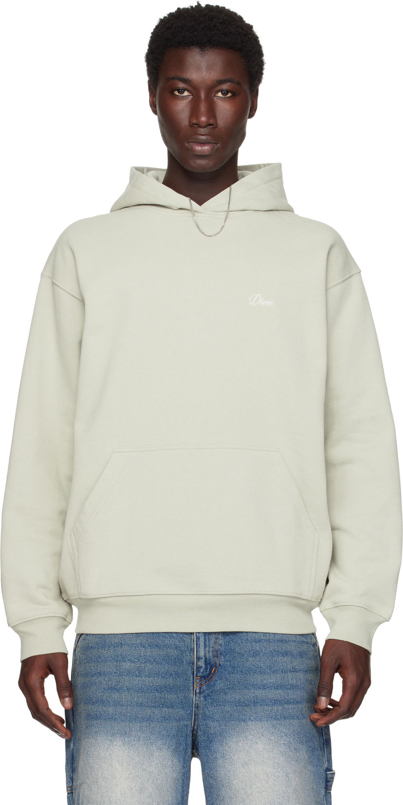 Sweatshirt Dime Dime Cursive Small Logo Hoodie Grøn | DIMESU2537CHA