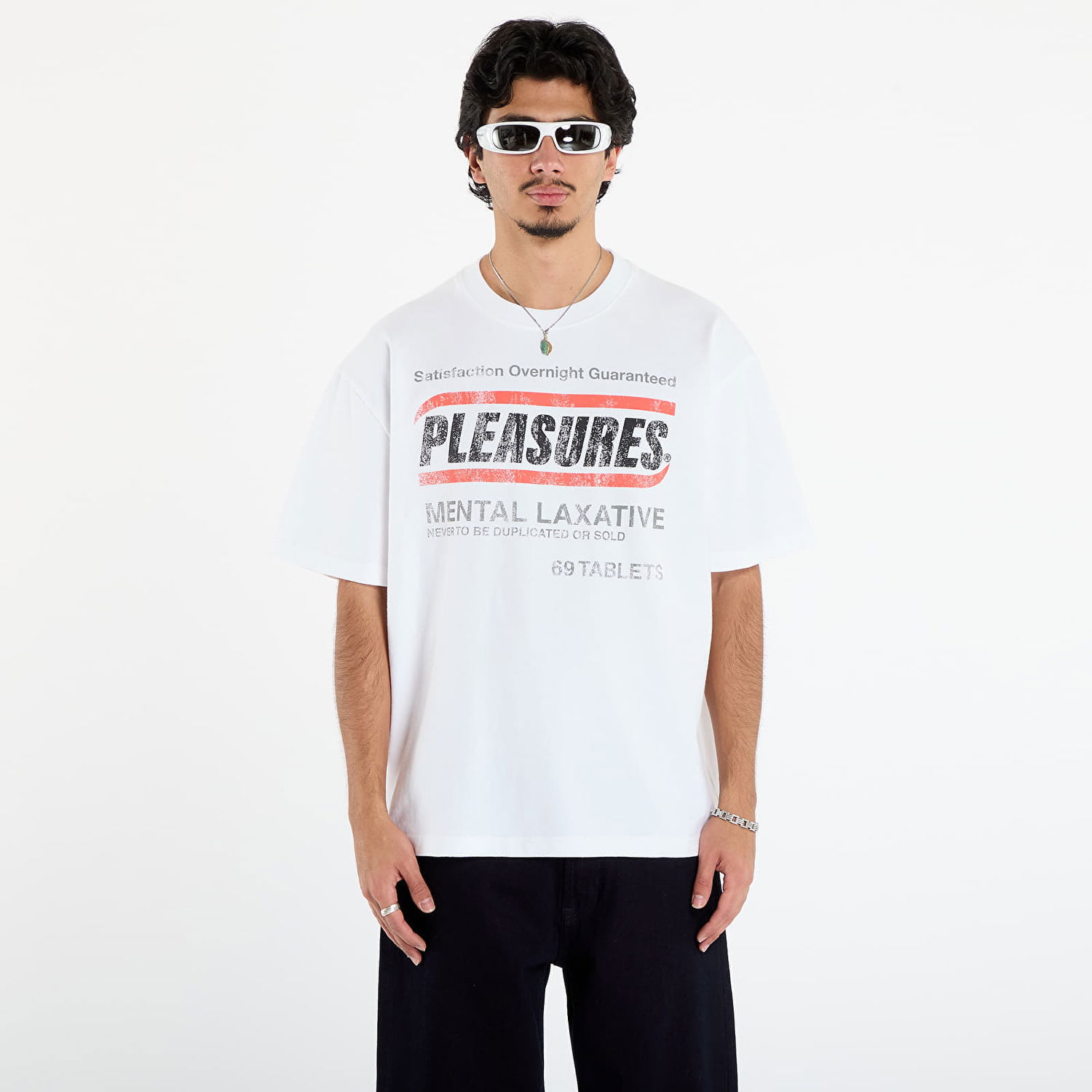 T-shirt Pleasures PLEASURES Relief Heavyweight Vintage T-Shirt Hvid | P25F041-WHITE, 0