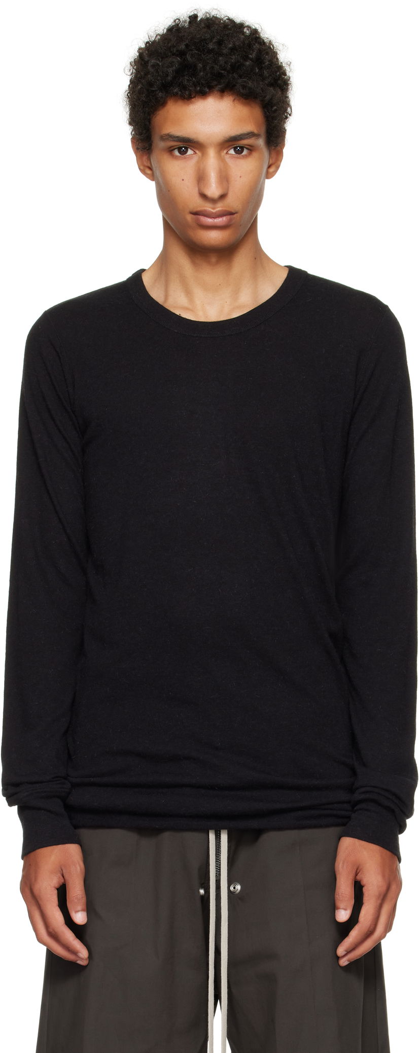 T-shirt Rick Owens Concordians Basic Long Sleeve T-shirt Sort | RU02E1252 JR