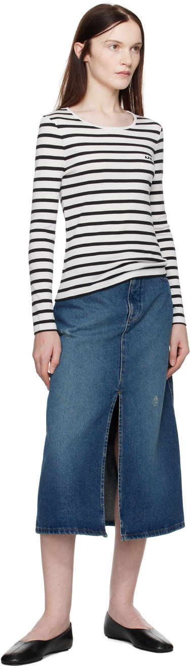Nederdel A.P.C. Denim Midi Skirt Blå | COHFC-F06423, 3