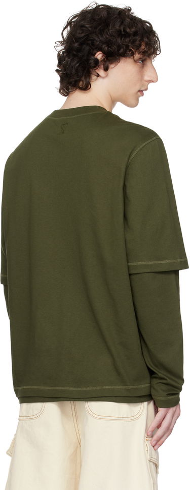 T-shirt AMI AMI Double Layered Long Sleeves T-Shirt Grøn | HTS248.JE0119, 2