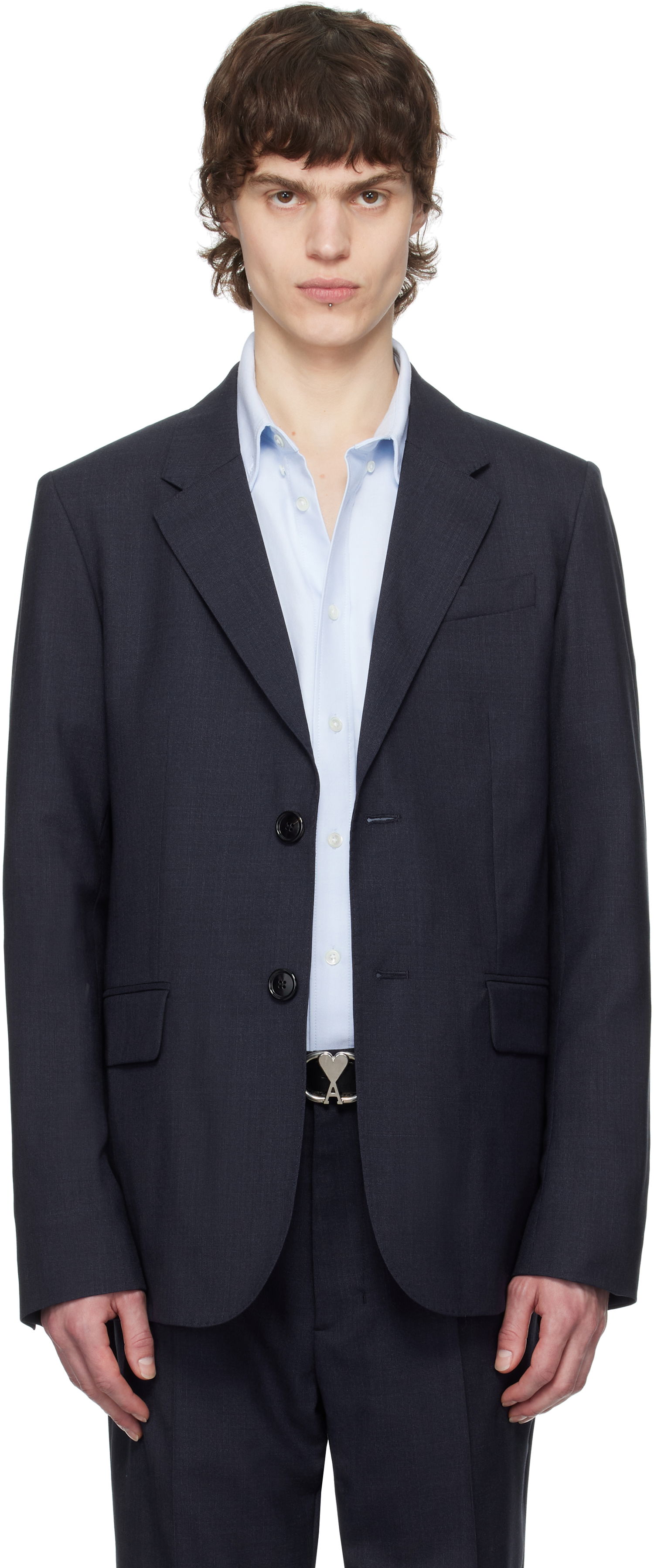Bukser AMI AMI Paris Two Buttons Wool Blazer Mørkeblå | HBV008.WV0043, 0