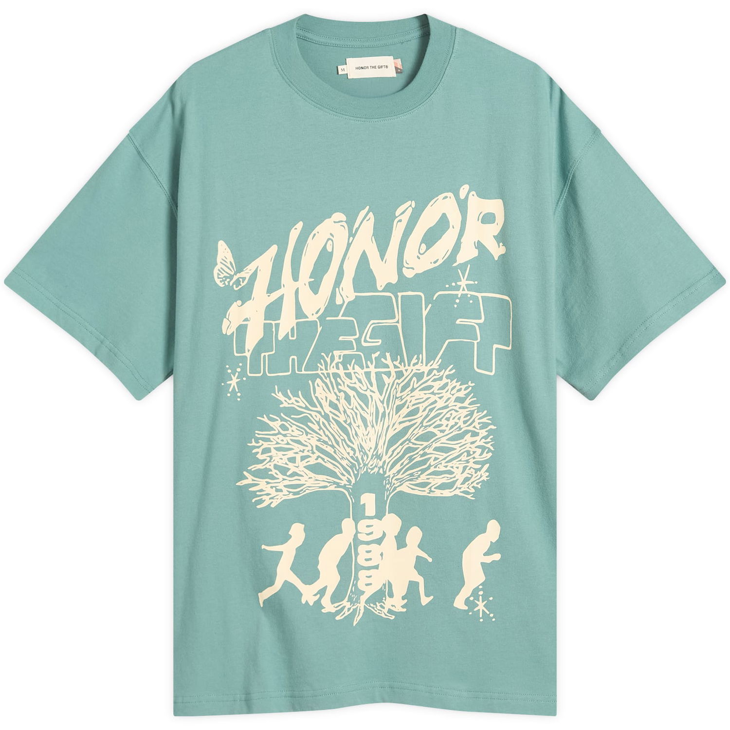 T-shirt Honor The Gift Family Tree Graphic Tee Turkis | HTG250244-GRN, 1