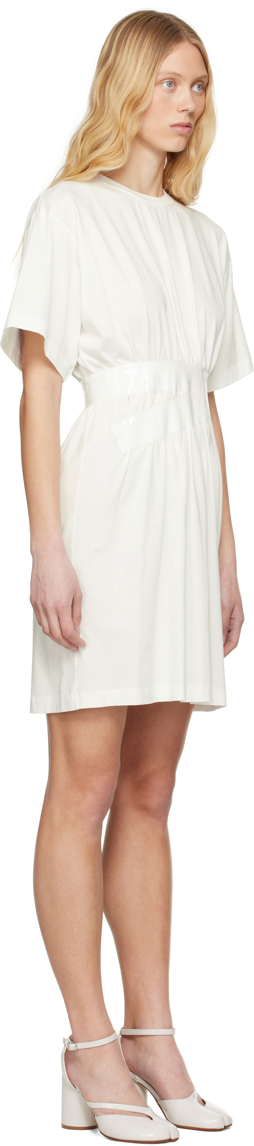 Kjole Maison Margiela MM6 Maison Margiela Taped Jersey Dress Hvid | S52DA0063 M20048, 1