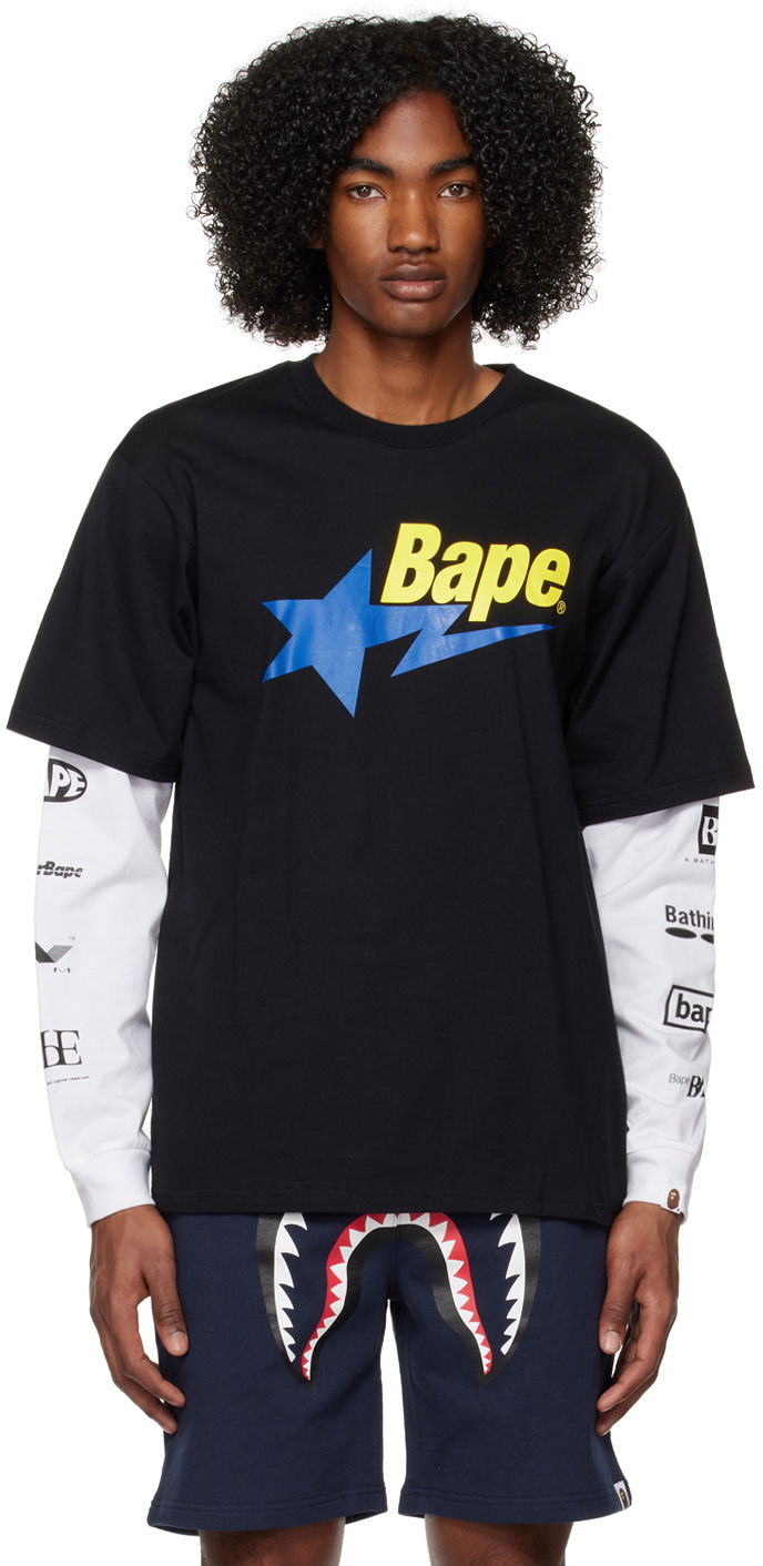 T-shirt BAPE STA Layered T-Shirt Sort | 001LTI801002M, 0