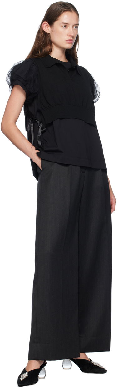 Tanktop Simone Rocha Simone Rocha Embellished Knit Vest Sort | VMK6WB 0646, 3