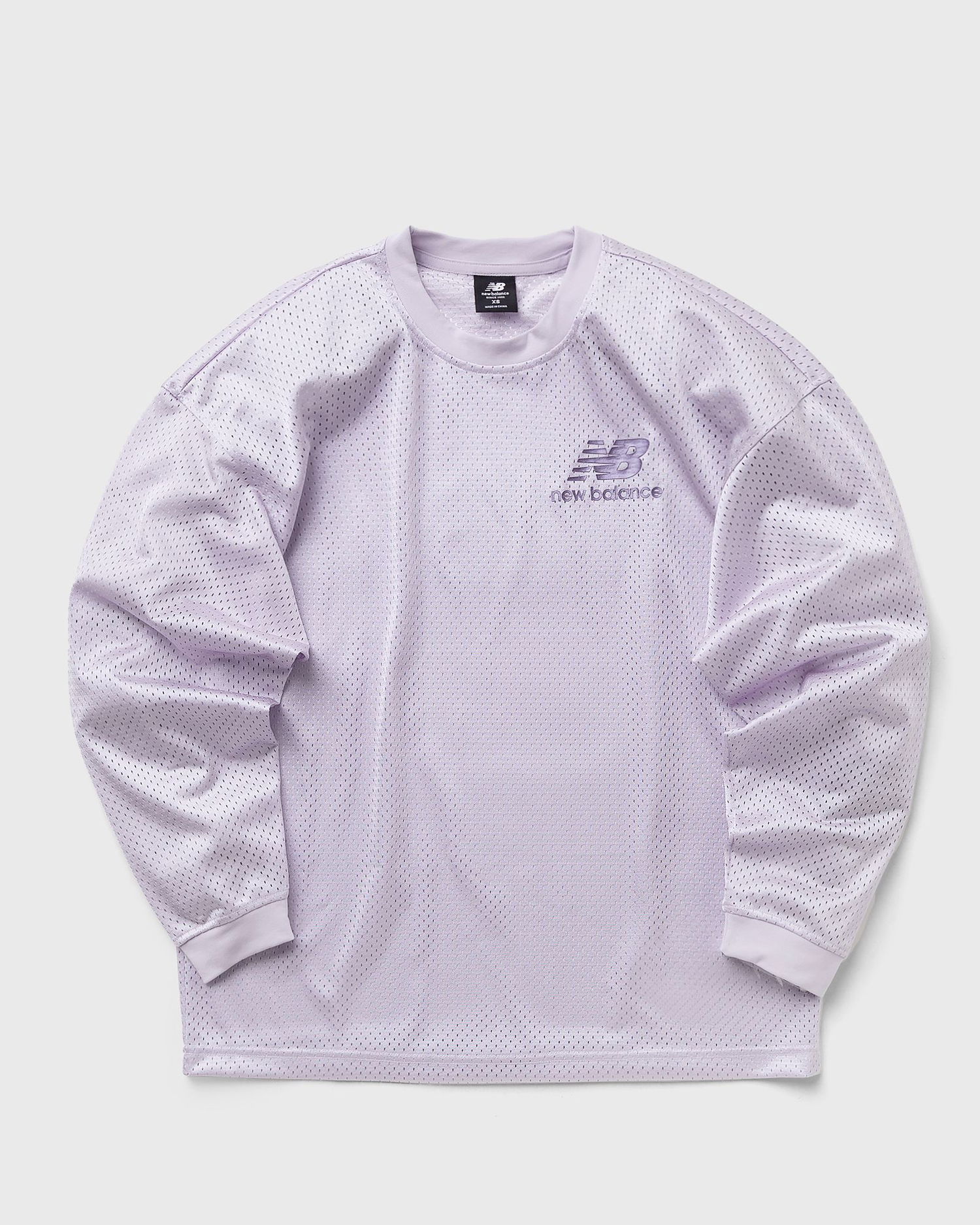 Sweatshirt New Balance Pearl Mesh Crew Lilla | WT31552-GRV, 0