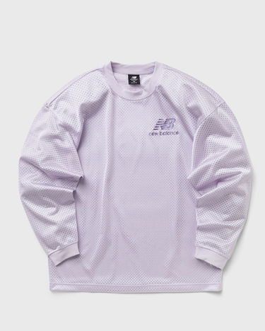 Sweatshirt New Balance Pearl Mesh Crew Lilla | WT31552-GRV, 0