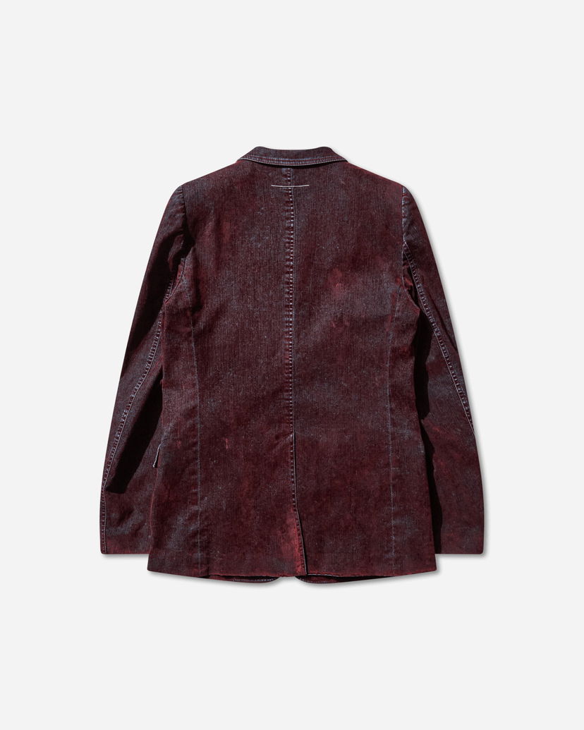 Jakke Maison Margiela Flocked Denim Suit Jacket Bourgogne | SH2BN0019 227