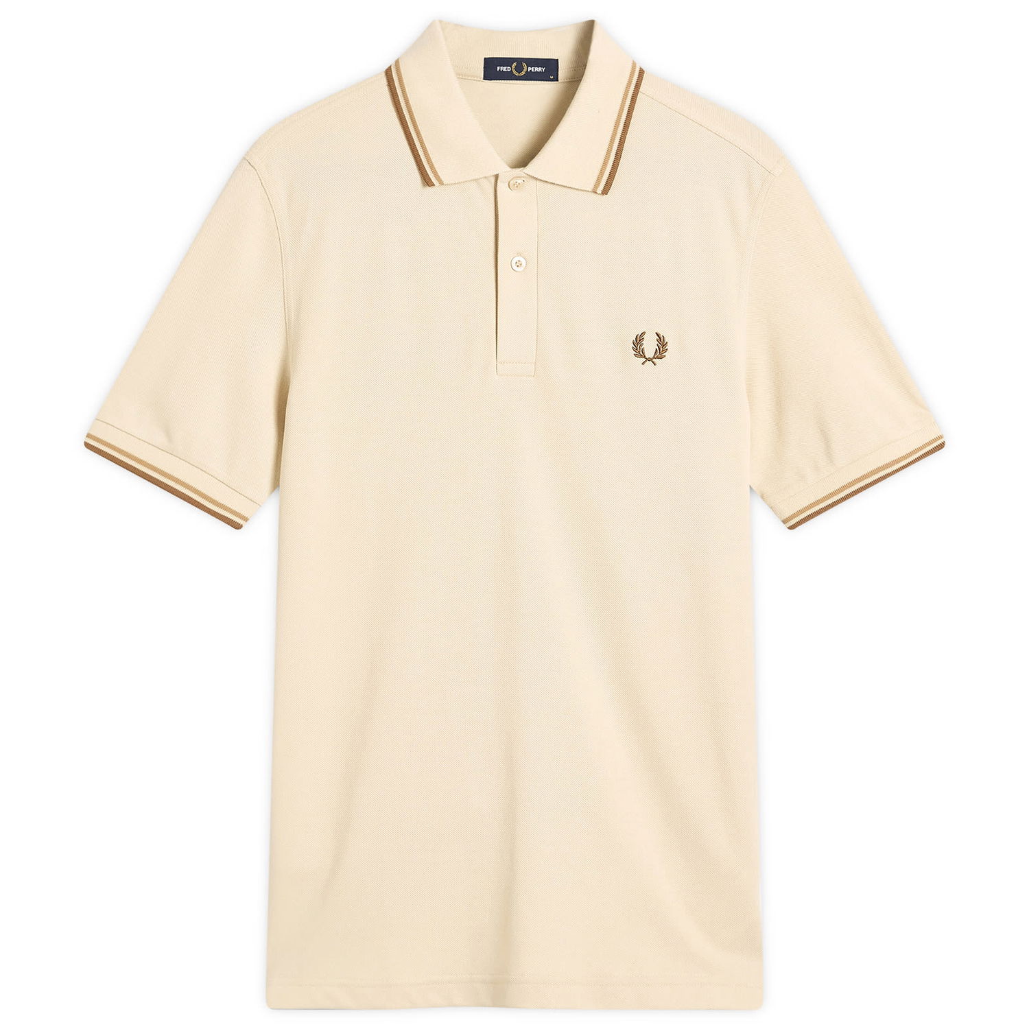 Polo skjorte Fred Perry Fred Perry Twin Tipped Polo Shirt, Size Large Beige | M3600-Z53, 0