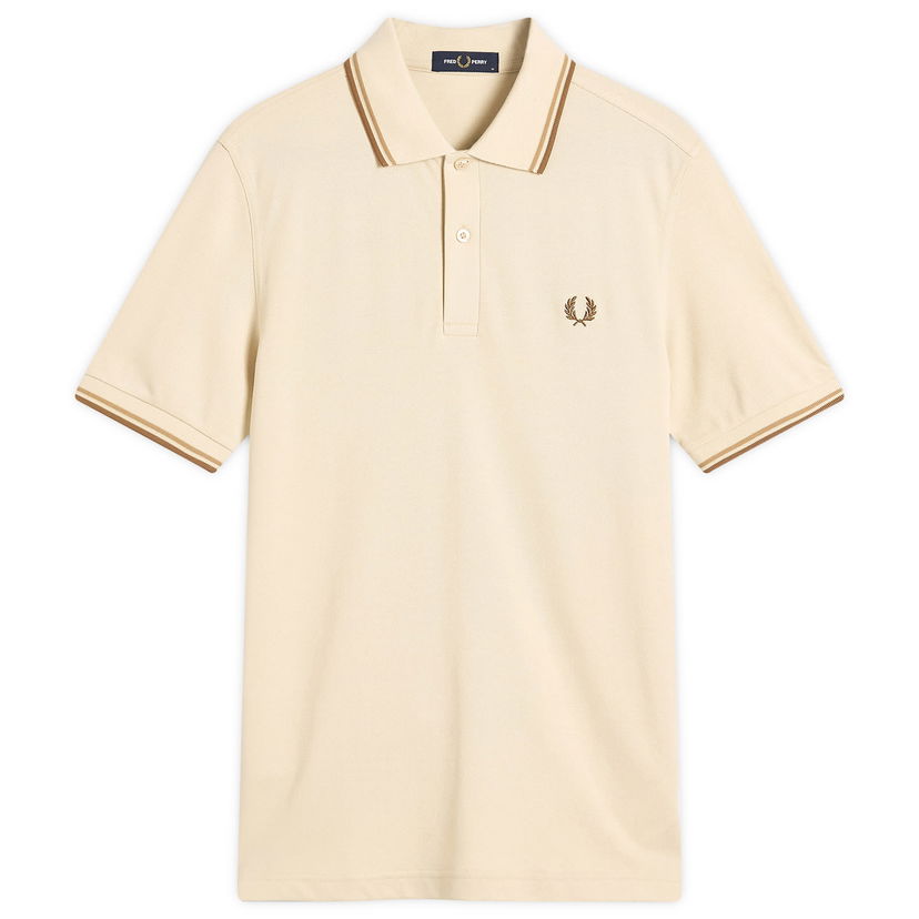 Polo skjorte Fred Perry Fred Perry Twin Tipped Polo Shirt, Size Large Beige | M3600-Z53